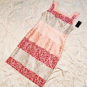 NWT Sleeveless Floral Tonal Woven Stripe Dress